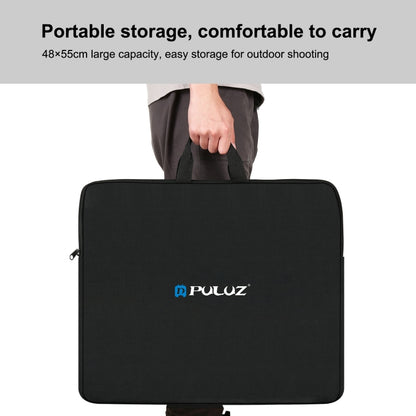 PULUZ 46cm Ring LED Lights Portable Zipper Storage Bag Carry Handbags, Size: 48cm x 55cm(Black) - Strap Satchel by PULUZ | Online Shopping UK | buy2fix