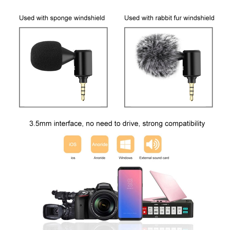 PULUZ 3.5mm Jack Mobile Phone Single Directional Adjustable Microphone(Black) - Microphone by PULUZ | Online Shopping UK | buy2fix