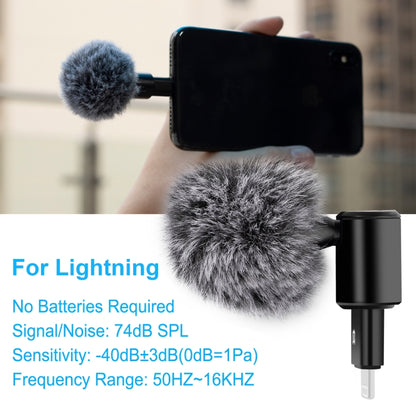 PULUZ 8PIN Jack Mobile Phone Omnidirectional Condenser Adjustable Microphone(Black) - Microphone by PULUZ | Online Shopping UK | buy2fix