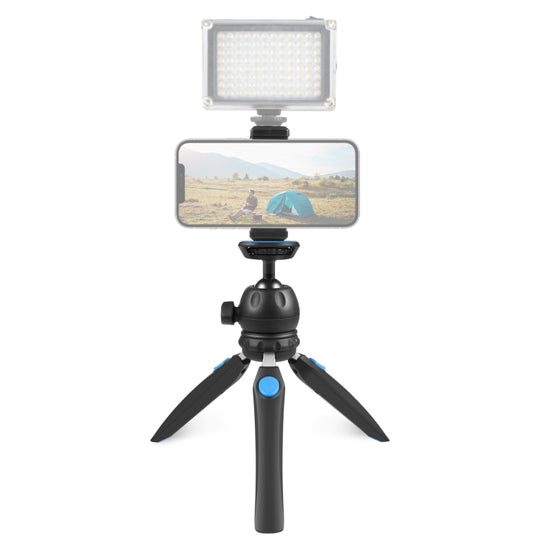 PULUZ Mini VLOG Live Stabilisateur Trépied avec pince de téléphone pour smartphones (Bleu)