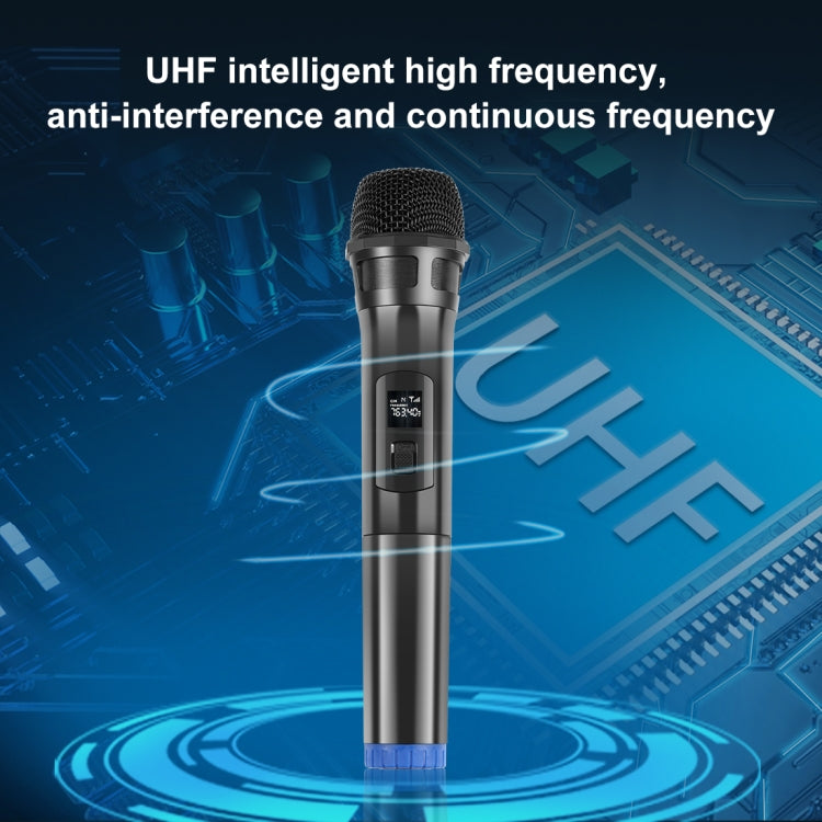 PULUZ 1 To 2 UHF Wireless Dynamic Microphones with LED Display, 3.5mm Transmitter - Microphone by PULUZ | Online Shopping UK | buy2fix