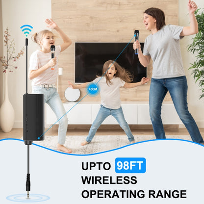 PULUZ 1 To 2 UHF Wireless Dynamic Microphones with LED Display, 3.5mm Transmitter - Microphone by PULUZ | Online Shopping UK | buy2fix