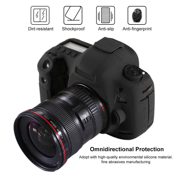 PULUZ Soft Silicone Protective Case for Canon EOS 5D Mark III / 5D3(Black) - Protective Case by PULUZ | Online Shopping UK | buy2fix