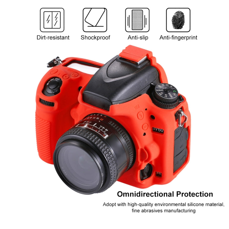 PULUZ Soft Silicone Protective Case for Nikon D750(Red) - Protective Case by PULUZ | Online Shopping UK | buy2fix
