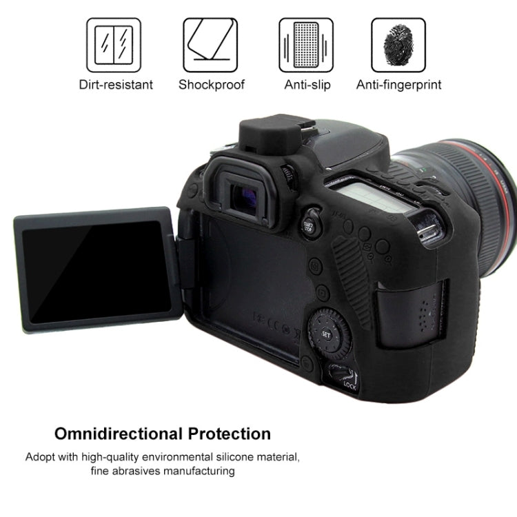 PULUZ Soft Silicone Protective Case for Canon EOS 80D(Black) - Protective Case by PULUZ | Online Shopping UK | buy2fix