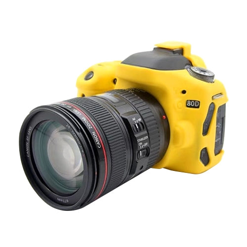 PULUZ Soft Silicone Protective Case for Canon EOS 80D(Yellow) - Protective Case by PULUZ | Online Shopping UK | buy2fix