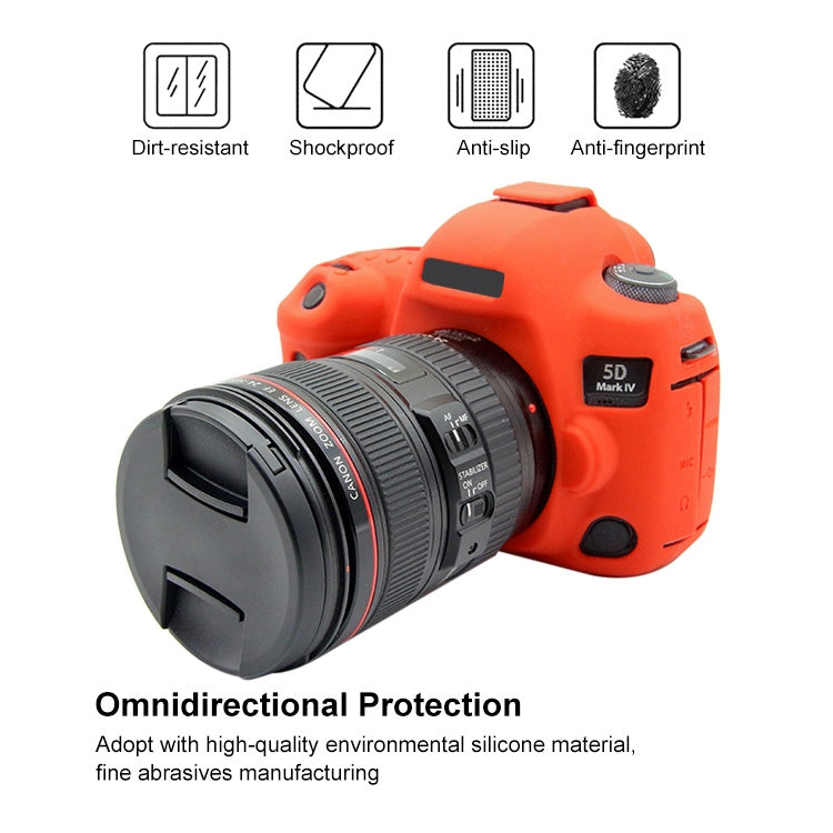 PULUZ Soft Silicone Protective Case for Canon EOS 5D Mark IV(Red) - Protective Case by PULUZ | Online Shopping UK | buy2fix