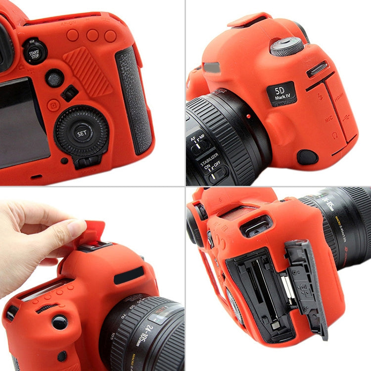 PULUZ Soft Silicone Protective Case for Canon EOS 5D Mark IV(Red) - Protective Case by PULUZ | Online Shopping UK | buy2fix