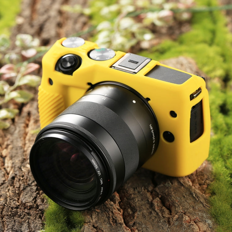 PULUZ Soft Silicone Protective Case for Canon EOS M3(Yellow) - Protective Case by PULUZ | Online Shopping UK | buy2fix