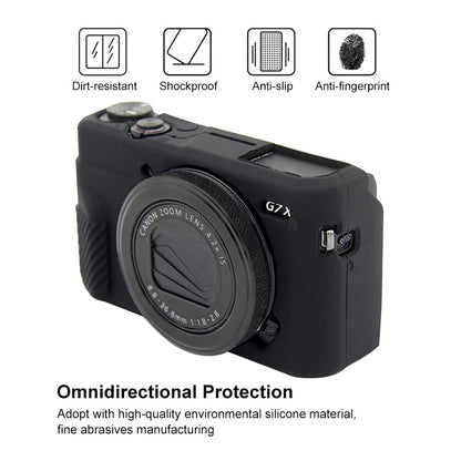 PULUZ Soft Silicone Protective Case for Canon EOS G7 X Mark II(Black) - Protective Case by PULUZ | Online Shopping UK | buy2fix