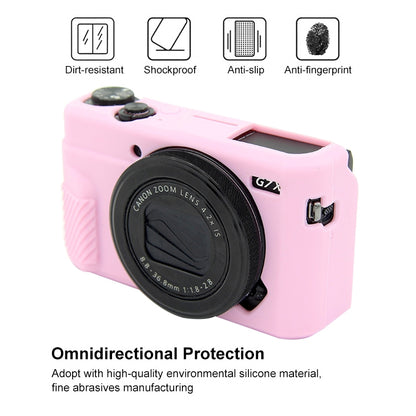 PULUZ Soft Silicone Protective Case for Canon EOS G7 X Mark II(Pink) - Protective Case by PULUZ | Online Shopping UK | buy2fix