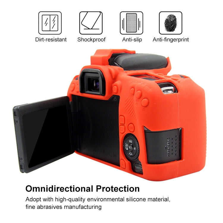 PULUZ Soft Silicone Protective Case for Canon EOS 77D(Red) - Protective Case by PULUZ | Online Shopping UK | buy2fix