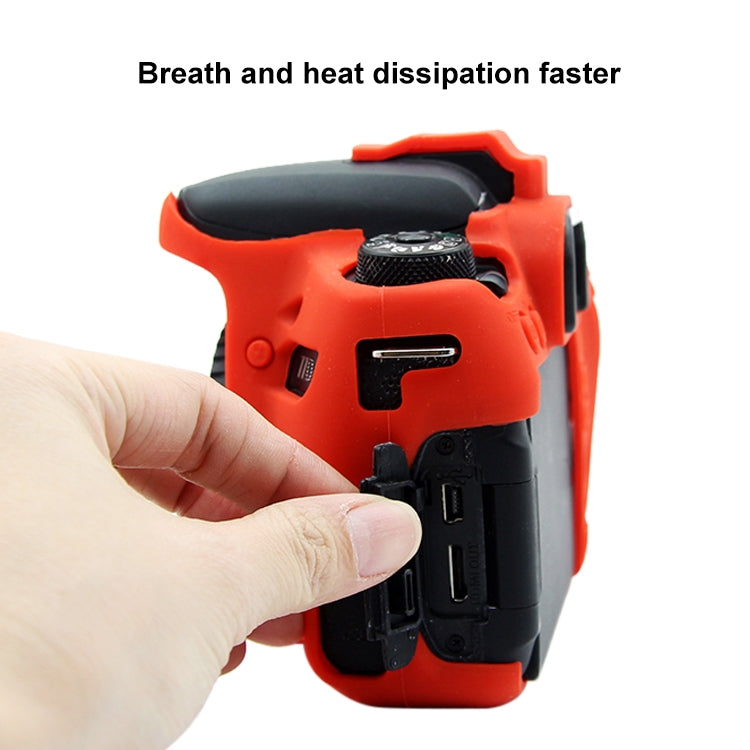 PULUZ Soft Silicone Protective Case for Canon EOS 77D(Red) - Protective Case by PULUZ | Online Shopping UK | buy2fix