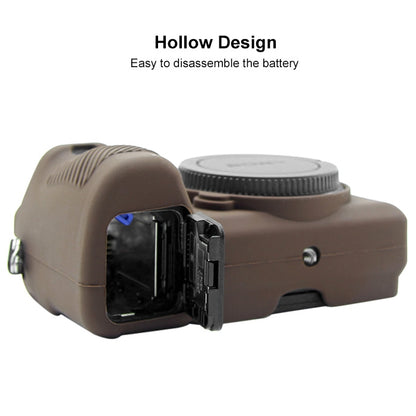 PULUZ Soft Silicone Protective Case for Sony ILCE-6500(Coffee) - Protective Case by PULUZ | Online Shopping UK | buy2fix