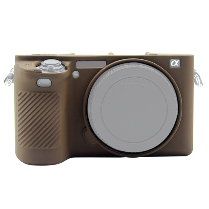 PULUZ Soft Silicone Protective Case for Sony ILCE-6500(Coffee) - Protective Case by PULUZ | Online Shopping UK | buy2fix
