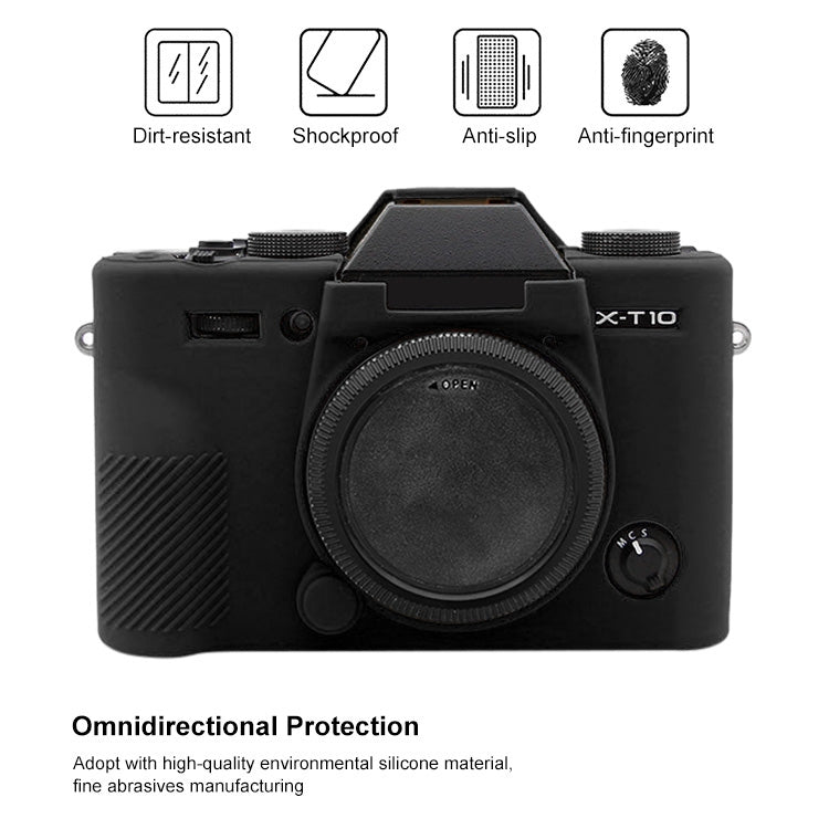 PULUZ Soft Silicone Protective Case for FUJIFILM XT10(Black) - Protective Case by PULUZ | Online Shopping UK | buy2fix