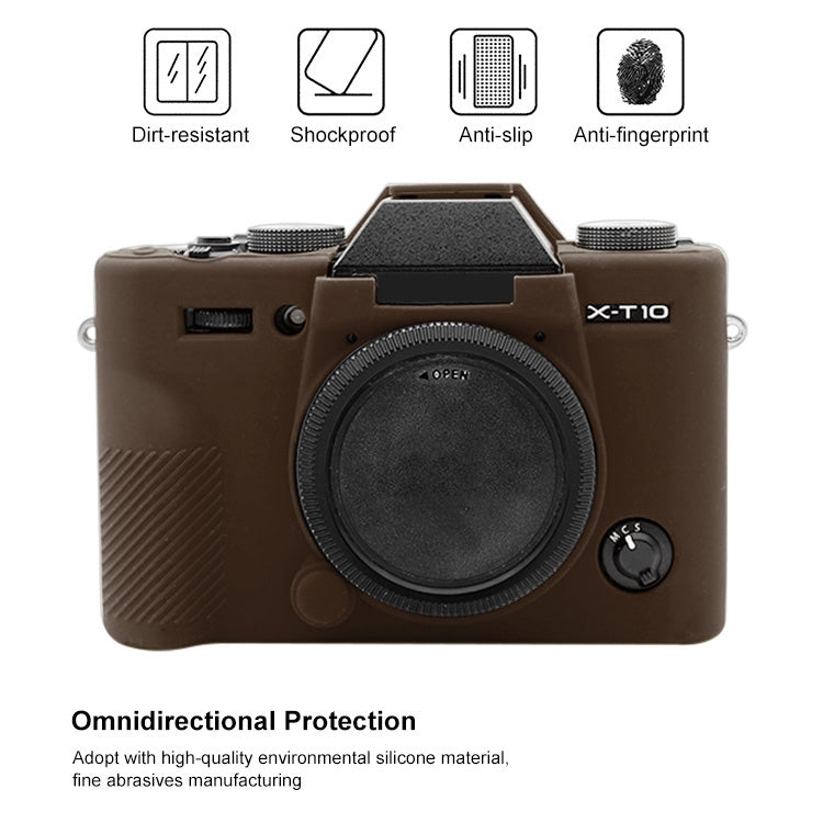 PULUZ Soft Silicone Protective Case for FUJIFILM XT10(Coffee) - Protective Case by PULUZ | Online Shopping UK | buy2fix