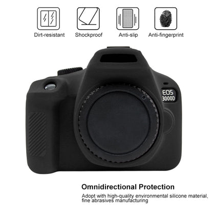 PULUZ Soft Silicone Protective Case for Canon EOS 3000D / 4000D(Black) - Protective Case by PULUZ | Online Shopping UK | buy2fix