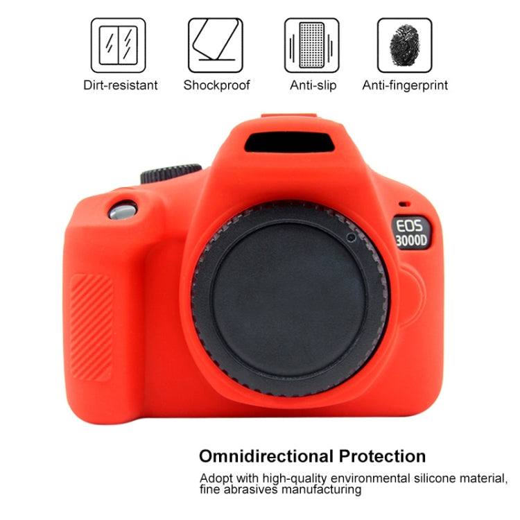 PULUZ Soft Silicone Protective Case for Canon EOS 3000D / 4000D(Red) - Protective Case by PULUZ | Online Shopping UK | buy2fix