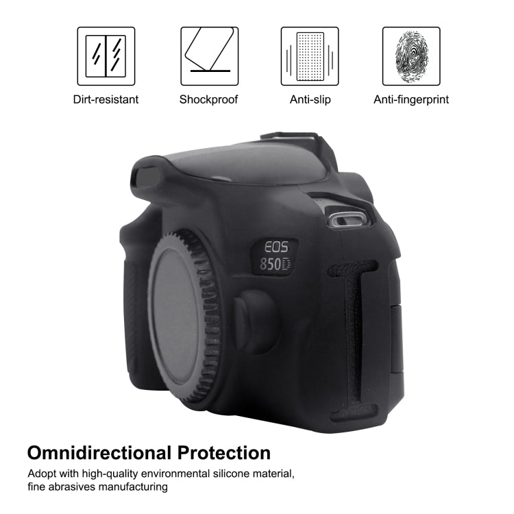 PULUZ Soft Silicone Protective Case for Canon EOS 850D(Black) - Protective Case by PULUZ | Online Shopping UK | buy2fix