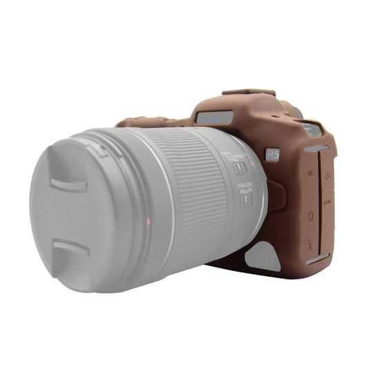 PULUZ Soft Silicone Protective Case for Canon EOS R5(Coffee) - Protective Case by PULUZ | Online Shopping UK | buy2fix
