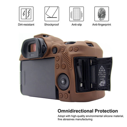 PULUZ Soft Silicone Protective Case for Canon EOS R5(Coffee) - Protective Case by PULUZ | Online Shopping UK | buy2fix