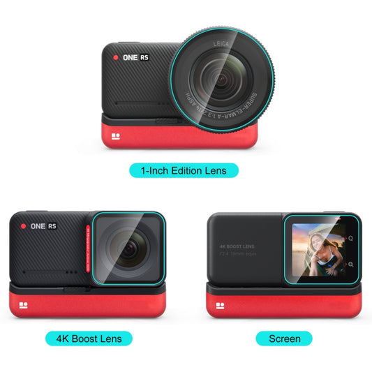 For Insta360 One RS PULUZ 3 in 1 Screen + 4K Lens + Leica Lens Tempered Glass Film(Transparent) - Protective Film & Stickers by PULUZ | Online Shopping UK | buy2fix