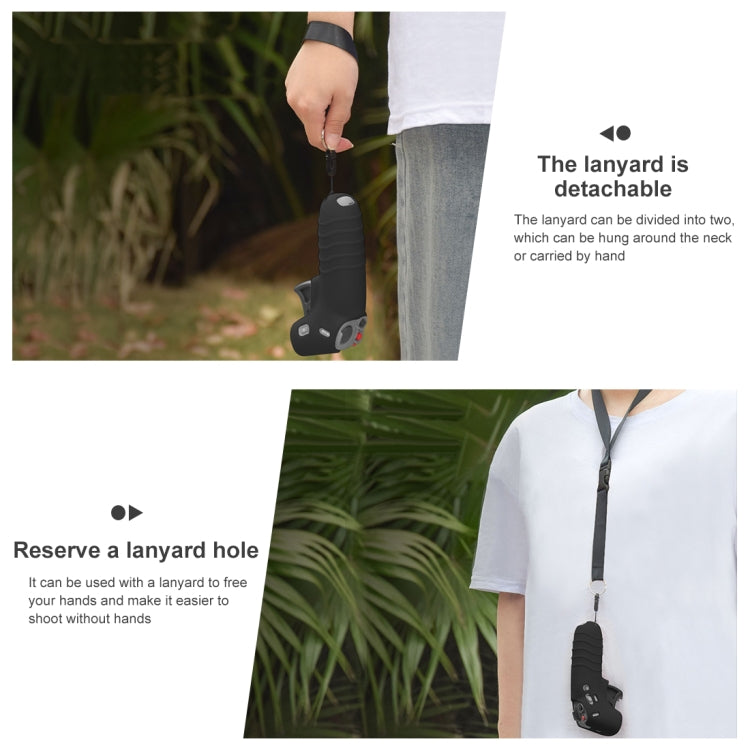 For DJI RC Motion 2 / DJI Avata / FPV Rocker PULUZ Silicone Protective Case with Neck Strap(Black) - Cases & Bags by PULUZ | Online Shopping UK | buy2fix