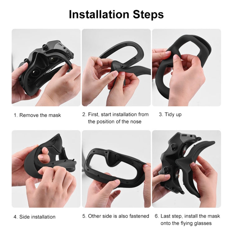 For DJI Avata Goggles 2 PULUZ Flying Eye Mask Silicone Protective Case(Black) by PULUZ