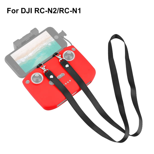 PULUZ Shockproof Anti-scratch Silicone Case with Neck Strap For DJI Neo / Mini 3 / 3 Pro / Mavic 3 / Air 2S / Mini 2 RC-N2 / RC-N1 / RC-N3 Remote Control(Red)