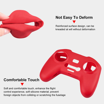 For DJI FPV Combo Remote Control PULUZ Silicone Protective Case with Neck Strap(Red) - Cases & Bags by PULUZ | Online Shopping UK | buy2fix