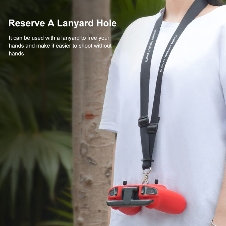 For DJI FPV Combo Remote Control PULUZ Silicone Protective Case with Neck Strap(Red) - Cases & Bags by PULUZ | Online Shopping UK | buy2fix