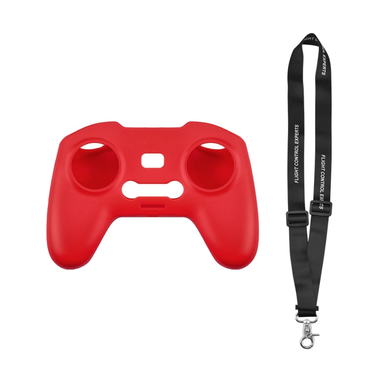 For DJI FPV Combo Remote Control PULUZ Silicone Protective Case with Neck Strap(Red) - Cases & Bags by PULUZ | Online Shopping UK | buy2fix