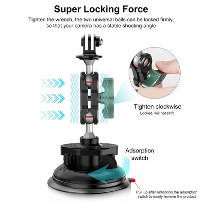 PULUZ Magic Arm Strong Suction Cup Aluminum Alloy Mount(Black) by PULUZ