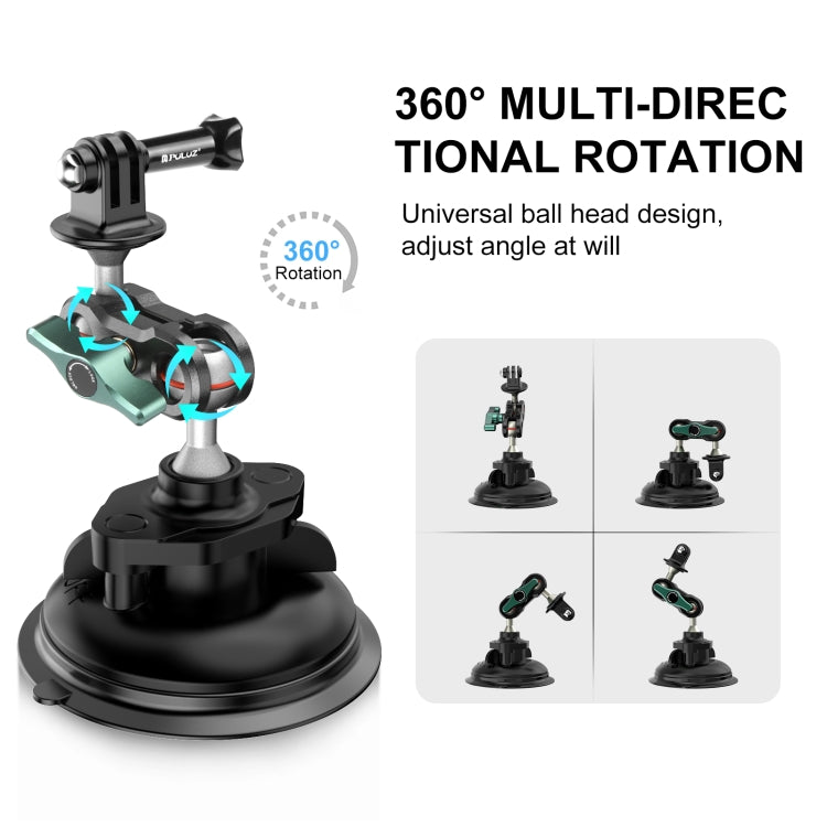 PULUZ Magic Arm Strong Suction Cup Aluminum Alloy Mount(Black) by PULUZ