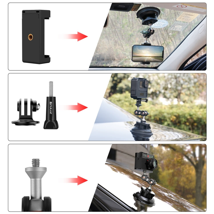 PULUZ Magic Arm Strong Suction Cup Aluminum Alloy Mount(Black) by PULUZ