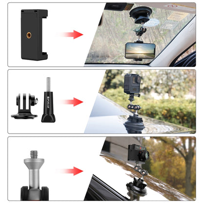 PULUZ Magic Arm Strong Suction Cup Aluminum Alloy Mount(Black) by PULUZ