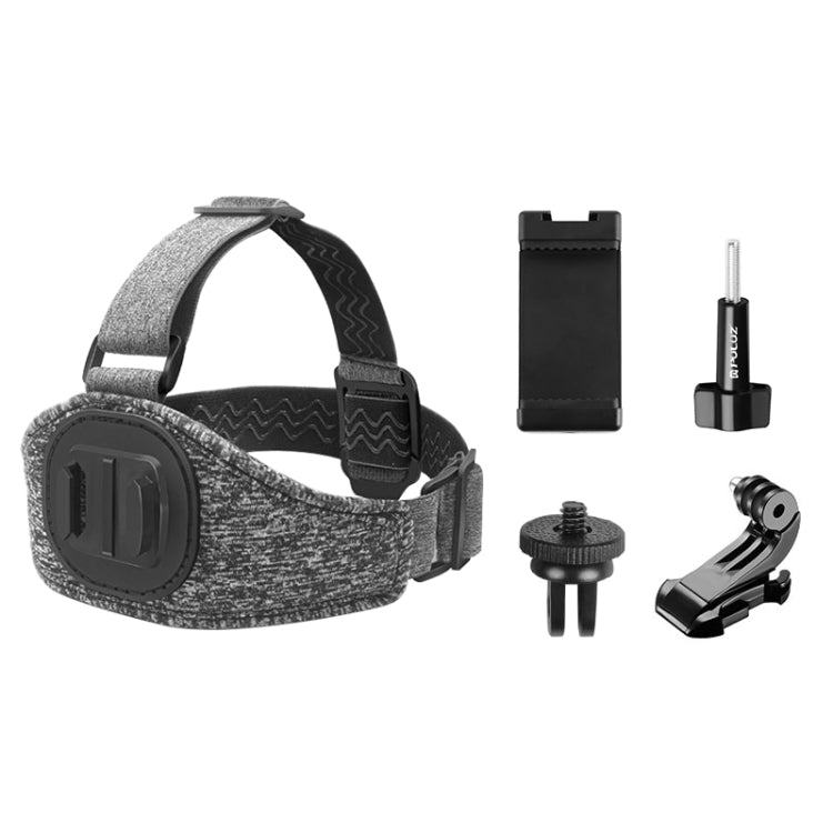 PULUZ Adjustable Head Strap Belt Mount with Phone Clamp & J Hook Mount & Long Screw by PULUZ