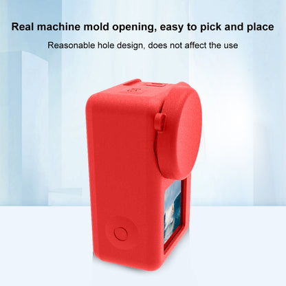 For DJI Osmo Action 5 Pro / 4 / 3  PULUZ Silicone Protective Case with Lens Cap (Red) - Case & Bags by PULUZ | Online Shopping UK | buy2fix