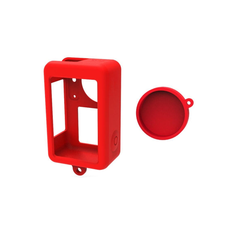 For DJI Osmo Action 5 Pro / 4 / 3  PULUZ Silicone Protective Case with Lens Cap (Red) - Case & Bags by PULUZ | Online Shopping UK | buy2fix