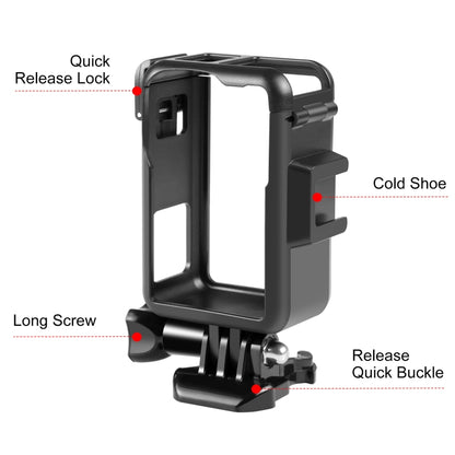 For DJI Osmo Action 5 Pro / 4 / 3 PULUZ Vertical Plastic Protective Frame Cage with Cold Shoes (Black) - Protection Frame by PULUZ | Online Shopping UK | buy2fix