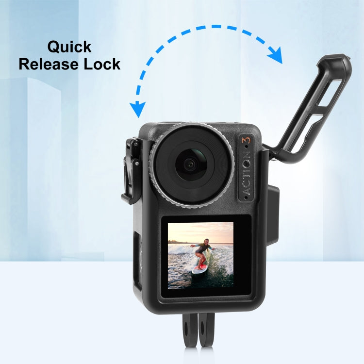 For DJI Osmo Action 5 Pro / 4 / 3 PULUZ Vertical Plastic Protective Frame Cage with Cold Shoes (Black) - Protection Frame by PULUZ | Online Shopping UK | buy2fix