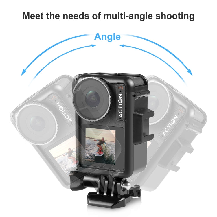 For DJI Osmo Action 5 Pro / 4 / 3 PULUZ Vertical Plastic Protective Frame Cage with Cold Shoes (Black) - Protection Frame by PULUZ | Online Shopping UK | buy2fix