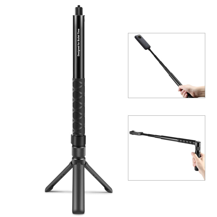For Insta360 X3 / X4 / X5 / DJI Osmo 360 PULUZ Rotary Handle Desktop Tripod Stand 110cm Selfie Stick Monopod (Black) - Self Monopod Grip by PULUZ | Online Shopping UK | buy2fix