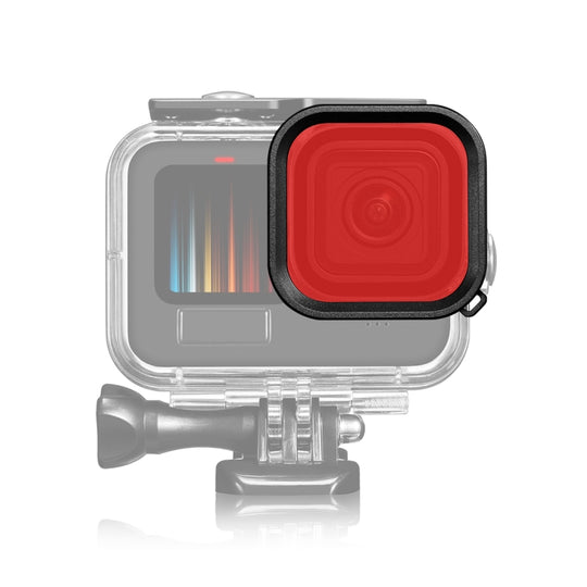 Pour GoPro Hero11 Black / HERO10 Black / HERO9 Black PULUZ Boîtier carré Filtre de lentille de couleur de plongée (rouge)