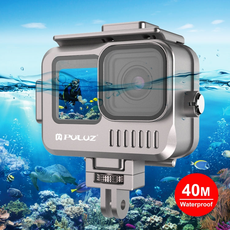 For GoPro HERO13 Black /12 Black /11 Black /10 Black /9 Black PULUZ 40m Waterproof Housing Aluminum Alloy Protective Case (Grey) by PULUZ