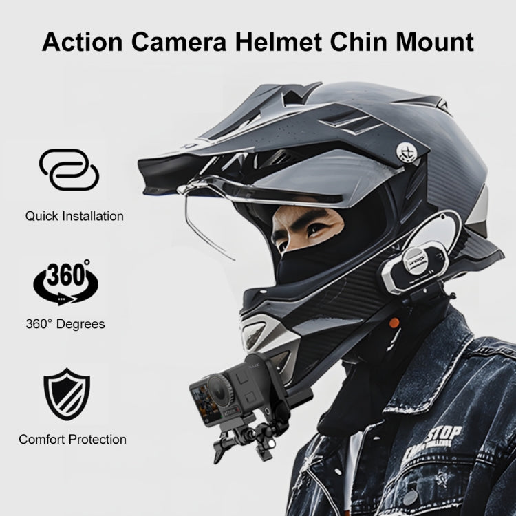 PULUZ Motorcycle Helmet Chin Clamp Mount for GoPro and Other Action Cameras (Black) by PULUZ