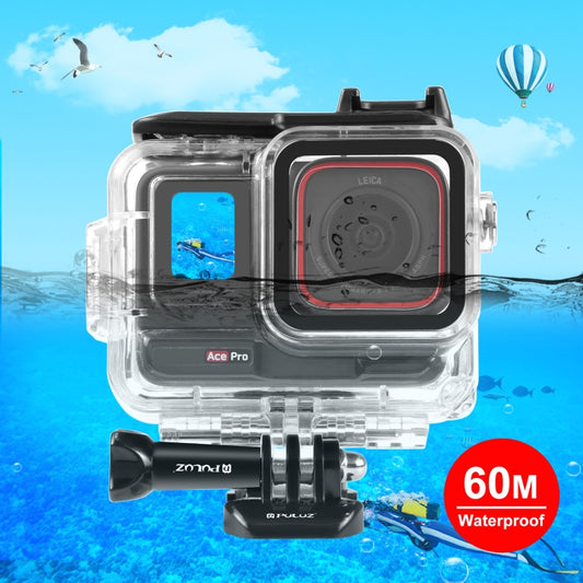 For Insta360 Ace Pro / Pro 2 PULUZ 60m Underwater Waterproof Housing Case with Base Adapter & Screw (Transparent) - Case & Bags by PULUZ | Online Shopping UK | buy2fix