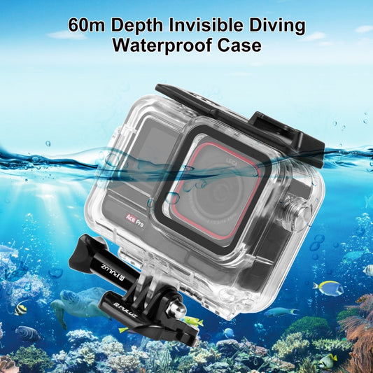 For Insta360 Ace Pro / Pro 2 PULUZ 60m Underwater Waterproof Housing Case with Base Adapter & Screw (Transparent) - Case & Bags by PULUZ | Online Shopping UK | buy2fix
