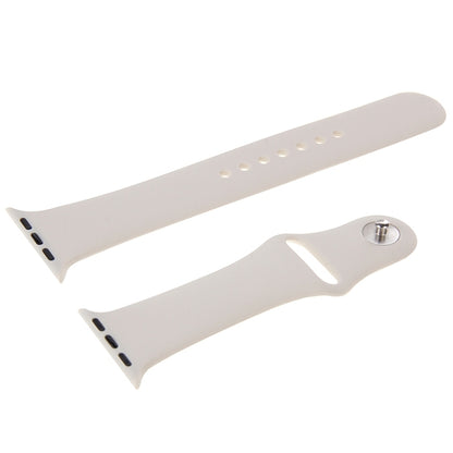 For Apple Watch Sport 38mm High-performance Longer Silicone Sport Watch Band with Pin-and-tuck Closure(Beige) - Watch Bands by buy2fix | Online Shopping UK | buy2fix